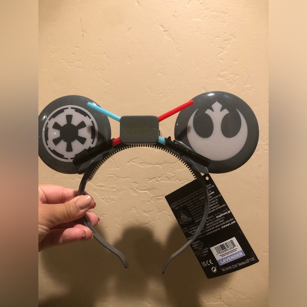 New Star Wars Grey Ears with Red and Blue Light Sabers